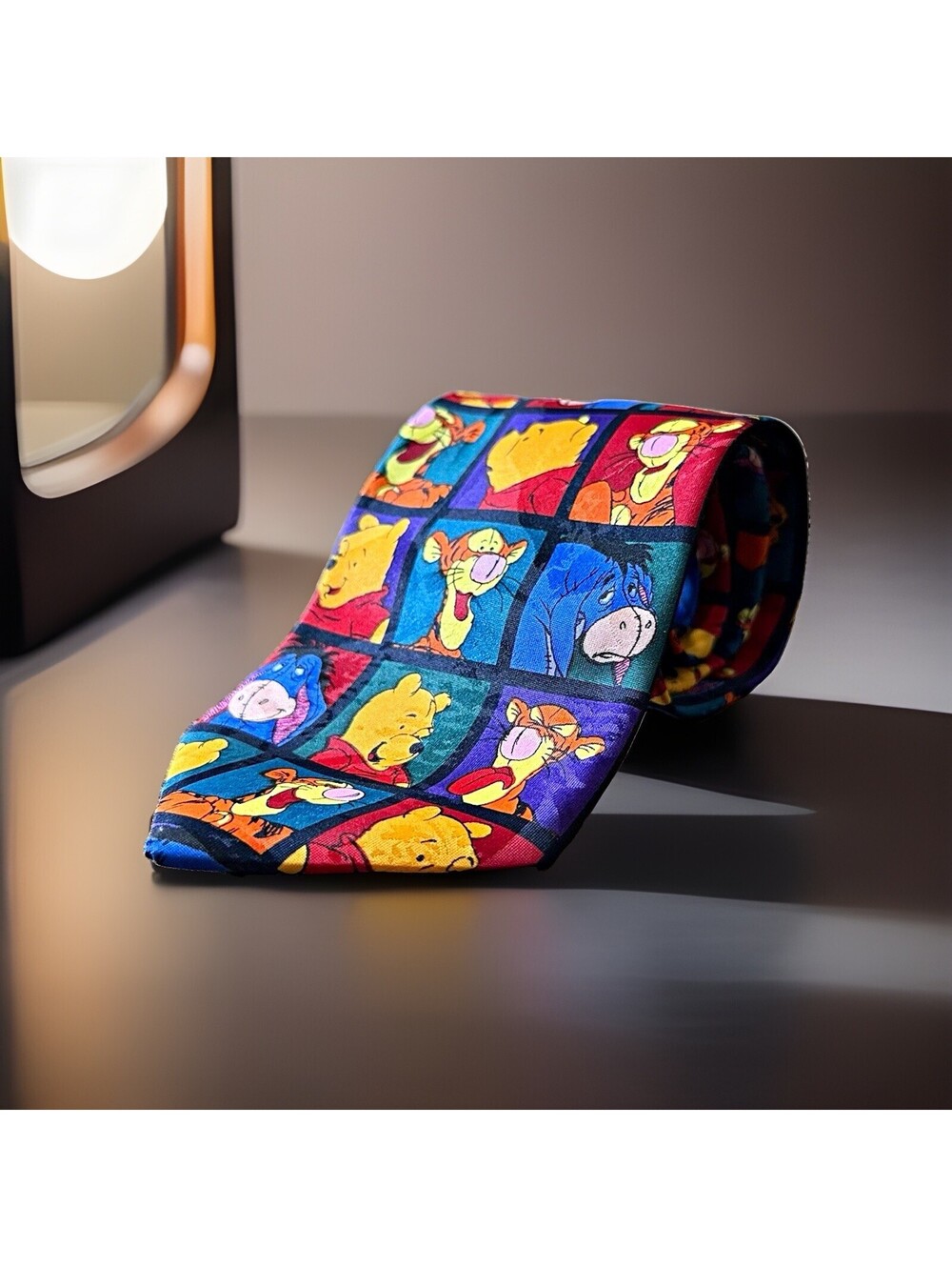 Vintage Disney Winnie the Pooh Tigger Eeyore Necktie Colorful Character Tie
